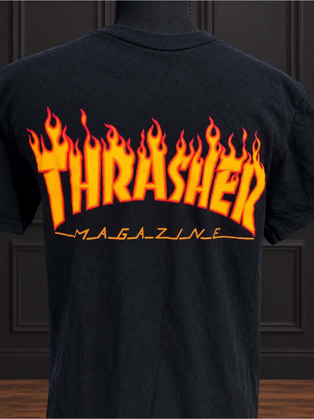 Thrasher Magazine Flame Logo Black T-Shirt – Size Small